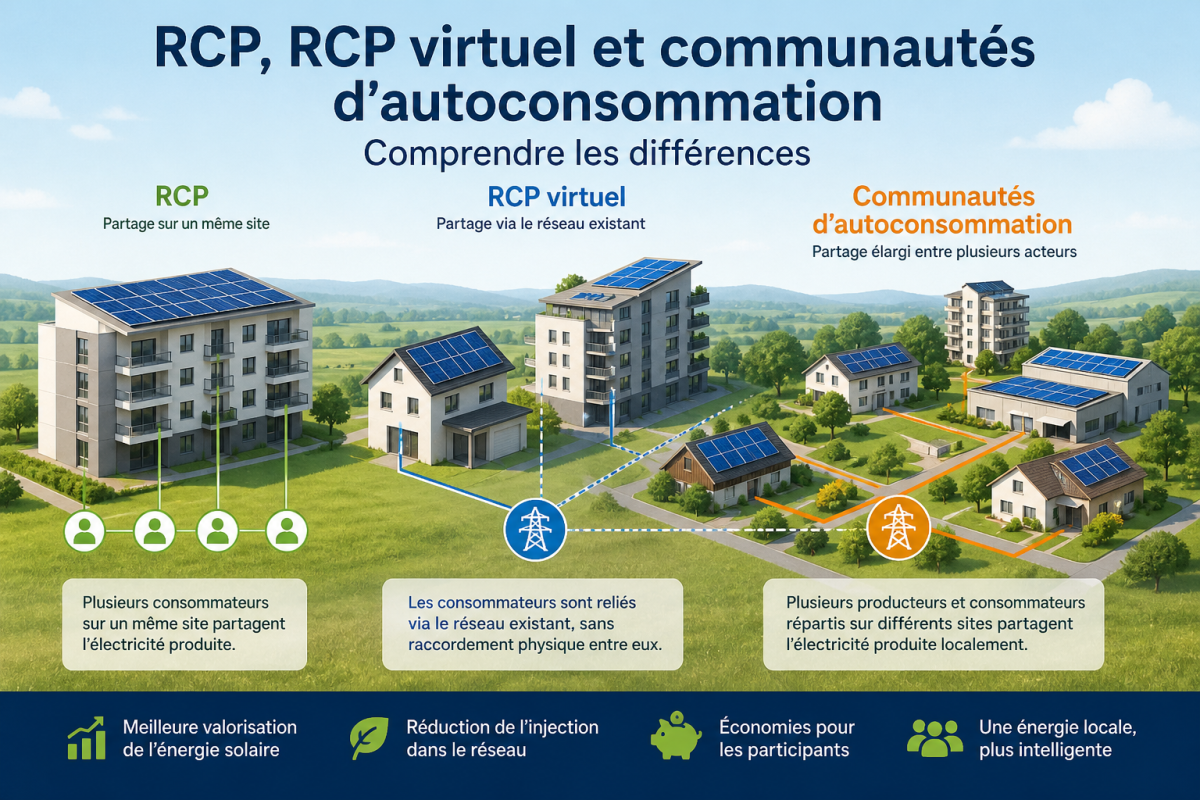 partage energie solaire entre plusieurs batiments autoconsommation collective